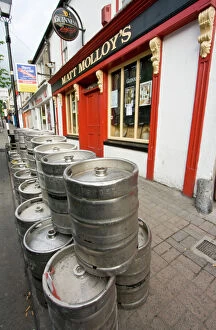 Ireland, County Mayo, Westport, Guiness kegs