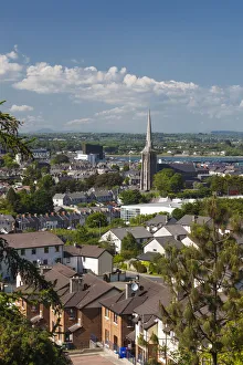 World Locations Prints: Ireland, County Wexford, Wexford Town, elevated town view
