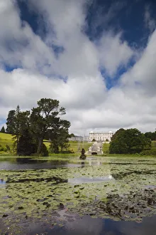 Ireland, County Wicklow, Enniskerry, Powerscourt Estate, Powerscourt House from Triton