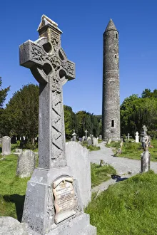 Republic Prints: Ireland, County Wicklow, Glendalough, ancient monastic settlement started by St. Kevin