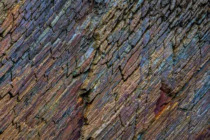Images Dated 26th November 2022: Ireland, Ferriter's Cove. Close-up of rock face colors