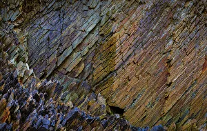 Images Dated 26th November 2022: Ireland, Ferriter's Cove. Close-up of rock face colors
