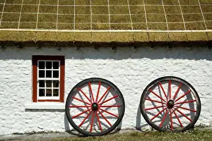Ireland Prints: Ireland, Gleann Cholm Chille. Replica of a thatched-roof cottage from the 1850s with