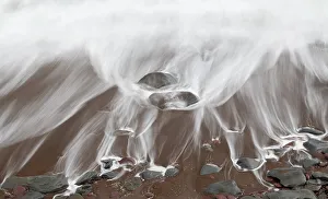 Images Dated 26th November 2022: Ireland, Kinnard Beach. Close-up abstract of wave on beach