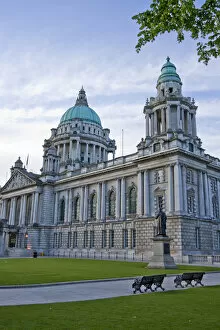 Ireland, unionist, troubles, historic, architecture, dome, columns, copper oxidation