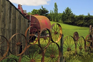 Wheel Prints: Iron wheels; Dahmen Barn; Uniontown; Palouse; Washington; USA