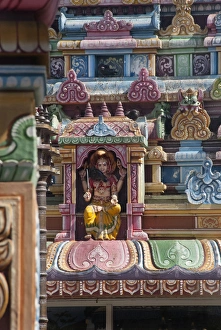Hinduism Prints: Island of Mauritius, Port Louis. Indian temple, detail