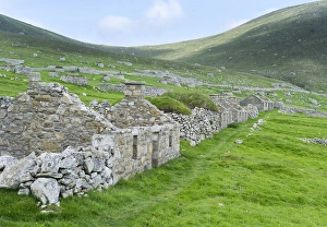 Images Dated 1st July 2014: The islands of St Kilda archipelago in Scotland. Island of Hirta with village bay