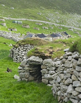 The islands of St Kilda archipelago in Scotland. Island of Hirta with village bay