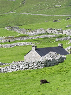 Images Dated 1st July 2014: The islands of St Kilda archipelago in Scotland. Island of Hirta with village bay