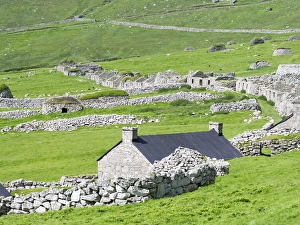 Images Dated 1st July 2014: The islands of St Kilda archipelago in Scotland. Island of Hirta with village bay