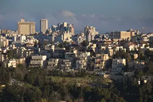 Promenade Prints: Israel, Jerusalem, elevated city view from Hs Promenade, morning