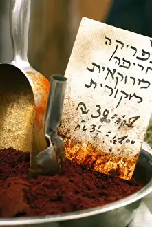 Israel; Jerusalem. Spices at the Machne Yehuda Market in Jerusalem