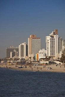 Images Dated 15th March 2011: Israel, Tel Aviv, beachfront hotels, late afternoon