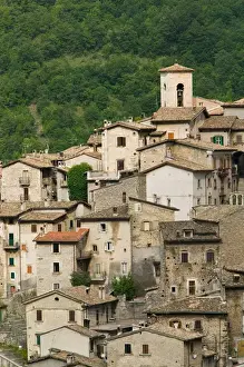 Mountainside Prints: Italy, Abruzzo, Scanno, Town View of Remote Mountain Village