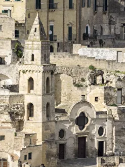 Matera Prints: Italy, Basilicata, Matera. Church of San Pietro Barisano, and the largest of those