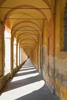Images Dated 20th May 2007: Italy, BolognaLong Hallway Pellefrinaggio a San Luca with shadows