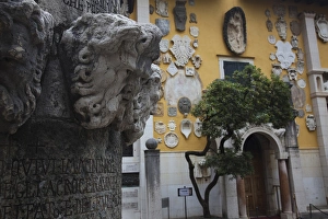 ITALY, Brescia Province, Gardone Riviera. Fountain detail, Il Giardini del Vittoriale
