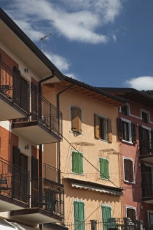 Lake Garda Prints: Italy, Brescia Province, Vesio. Town buildings