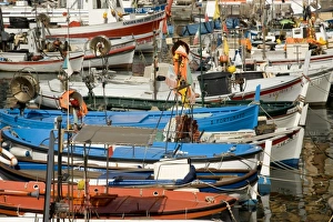Camogli Prints: Italy, Camogli. Boats in the harbor