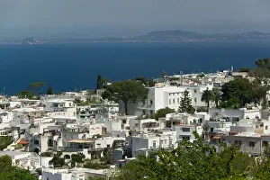 ITALY-Campania-(Bay of Naples)-CAPRI-ANACAPRI: View of Anacapri Town from Belvedere