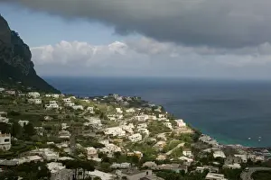 ITALY-Campania-(Bay of Naples)-CAPRI: Capri Town from Giardini di Augusto