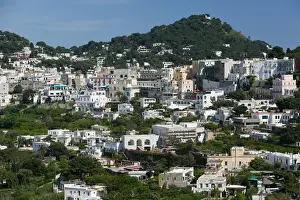 ITALY-Campania-(Bay of Naples)-CAPRI: View of CAPRI town from ANACAPRI