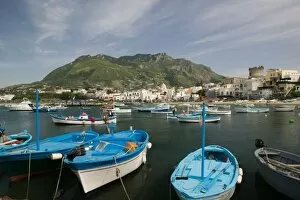 ITALY, Campania, (Bay of Naples), ISCHIA, FORIO: Town View from Fishing Port / Daytime
