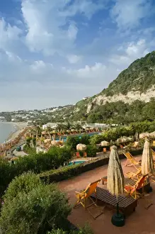ITALY-Campania-(Bay of Naples)-ISCHIA-CITARA: Giardini Poseidon Water Park View / Sunset
