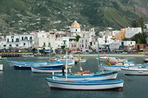 Images Dated 12th May 2005: ITALY-Campania-(Bay of Naples)-ISCHIA-FORIO: Town View from Fishing Port / Daytime