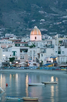 Images Dated 13th May 2005: ITALY-Campania-(Bay of Naples)-ISCHIA-FORIO: Town View from Fishing Port / Evening