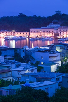 Images Dated 11th May 2005: ITALY-Campania-(Bay of Naples)-ISCHIA-ISCHIA PORTO: Ferry Port & Town / Evening