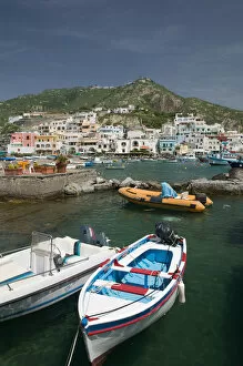 Images Dated 12th May 2005: ITALY-Campania-(Bay of Naples)-ISCHIA-SANT ANGELO: Town & Port View / Daytime