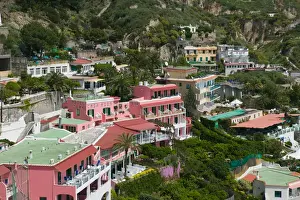 Images Dated 12th May 2005: ITALY-Campania-(Bay of Naples)-ISCHIA-SANT ANGELO: Hotels above Spiaggia dei Maronti