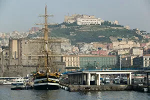 ITALY-Campania-(Bay of Naples)-NAPLES: Italian Tall Ship Amerigo Vespucci - Port of Naples