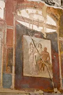 Hercules Prints: Italy, Campania, Herculaneum. Fresco in the Hall of Augustals depicting Hercules