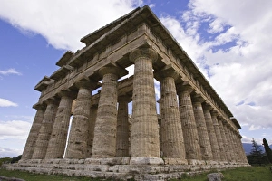 Campania Prints: Italy, Campania, Paestum. Close-up of the Temple of Neptune