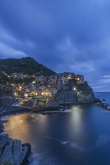 Italy, Cinque Terre, Manarola at Dawn
