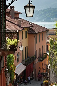 People In The Background Prints: Italy, Como Province, Bellagio. Salita Serbelloni stairs area