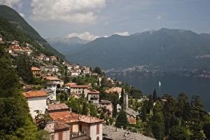 Terra Cotta Prints: ITALY, Como Province, Moltrasio. Aerial town view