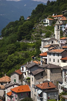 Como Province Prints: ITALY, Como Province, Nesso. Town view
