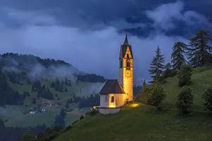 Italy, Dolomites, Val di Funes. Chapel of St