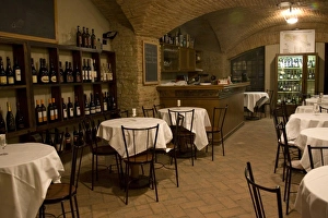 Italy, Dozza. The wine bar in Sforzas Castle