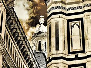 Infrared Prints: Italy, Florence. Infrared of Florence and duomo
