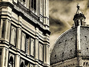 Infrared Prints: Italy, Florence. Infrared of Florence and duomo