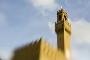 Warm Color Prints: Italy, Florence, Selective Focus of the Piazza della Signoria Palazzo Vecchio