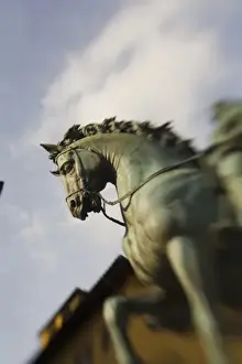 Equestrian Prints: Italy, Florence, Selective Focus of The Statue of Equestrian Statue of Cosimo I