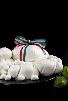 Ribbon Prints: Italy, food, mozzarella cheese, traditional