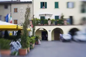 Main Street Prints: Italy, Greve in Chianti, Selective Focus of the Main Square of Greve in Chianti