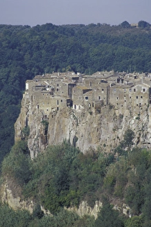 Lazio Prints: Italy, Lazio, Calcata Hill town and gorge